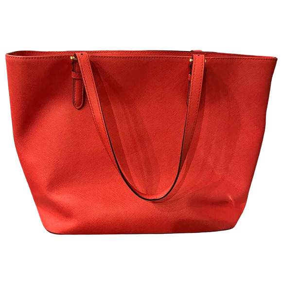 Michael Kors Jet Set Large TZ Snap Pocket Tote Shoulder Bag Pink Coral Leather - Picture 3 of 6